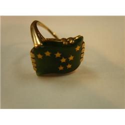 Jade ring with Big Dipper in gold stars 14K (242)