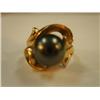Image 4 : 14K gold ring with black pearl and many small diamonds .3 oz total weight (241)