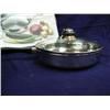 Image 5 : Cast iron Dutch oven with lid #8 10 5/8" and 10" frying pan with glass cover, 24K gold plated accent