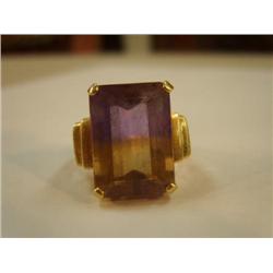 10K .2 oz, two tone citrine, 16 carat stone (241)