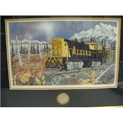 J Cote Seuter AK RR 1995, has one oz silver medallion, Palmer flats 340/500 (241)