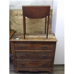 1870's American dresser and mahogany table (253)