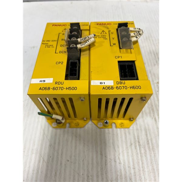 Lot of (2) Fanuc #A06B-6070-H500 & #A06B-6070-H600