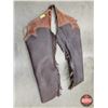 Image 2 : Leather Chaps (42"L)  (Note : Worn) (SEE PICS!)  (Listing & Descriptions are a GUIDE ONLY and are su