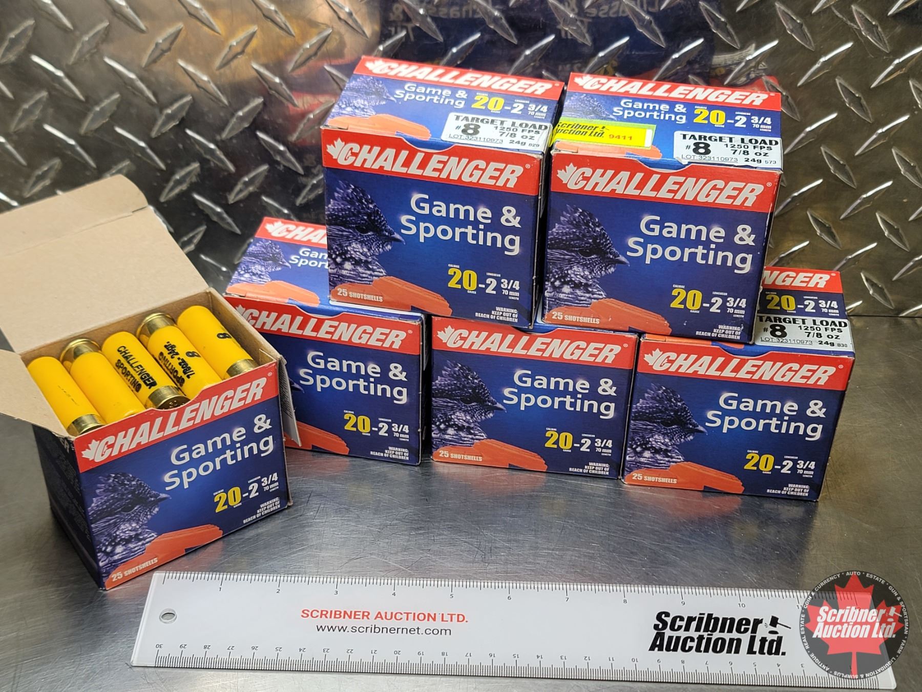 AMMO: Challenger Game & Sporting 20ga (2-3/4") (7/8oz #8 Shot) (6 Boxes ...