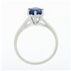 Image 8 : Vintage 14k White Gold 1.26 ctw Round Sapphire Solitaire Open Work Engagement Ri