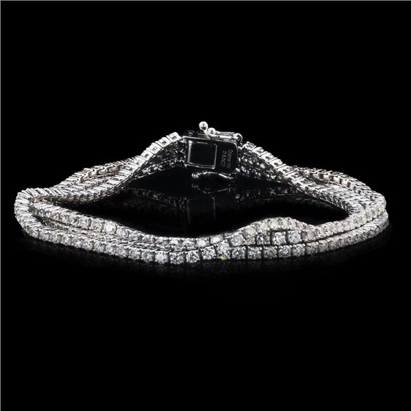 6.04 ctw Diamond 18K White Gold Tennis Bracelet