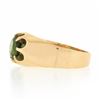 Image 5 : Unisex Vintage 14k Gold 0.85 ctw Green Tourmaline Solitaire Gypsy Belcher Ring