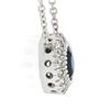 Image 4 : NEW 14K White Gold 1.07 ctw Round Sapphire & Diamond Halo Pendant Chain Necklace