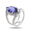 Image 1 : 4.03 ctw Tanzanite and 0.87 ctw Diamond 18K White Gold Ring