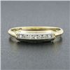 Image 2 : Antique 14k Yellow Gold Palladium Top .12 ctw Single Cut Diamond Channel Band Ri