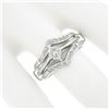 Image 3 : Vintage 14K White Gold 0.62 ctw Diamond Solitaire Engagement & Wedding Ring Set