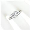 Image 3 : 14k White Gold 1.37 ctw Marquise Solitaire Baguette Round Diamond Engagement Rin