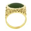 Image 8 : Vintage Mens 14K Yellow Gold Oval Cabochon Green Jade Sideways Nugget Band Ring