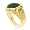 Image 9 : Vintage Mens 14K Yellow Gold Oval Cabochon Green Jade Sideways Nugget Band Ring