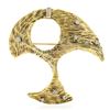 Image 1 : 14K Yellow Gold 0.25 ctw Diamond Textured Modernist Sculpted Shape Brooch Pin