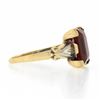 Image 5 : Antique Art Nouveau 14k TT Gold 3 ctw Emerald Cut Rhodolite Garnet Solitaire Rin