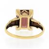 Image 7 : Antique Art Nouveau 14k TT Gold 3 ctw Emerald Cut Rhodolite Garnet Solitaire Rin