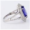 Image 3 : 4.95 ctw Tanzanite and 1.05 ctw Diamond 18K White Gold Ring