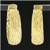 Image 2 : 18K Yellow Gold Polished Finish Sculpted Textured Hoop Huggie Clip On Earrings