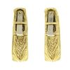 Image 3 : 18K Yellow Gold Polished Finish Sculpted Textured Hoop Huggie Clip On Earrings