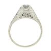 Image 8 : Antique Art Deco Platinum European Diamond Solitaire w/ Filigree Engagement Ring