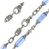 Image 5 : Judith Ripka 18K Gold Blue Topaz Faceted Tube w/ Diamond 36" Long Chain Necklace