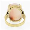 Image 6 : Antique 14k Gold Oval Cabochon Orange White Banded Agate Solitaire Cocktail Ring