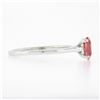 Image 5 : NEW 14K White Gold GIA Oval Orangy-Pink Padparadscha Sapphire Solitaire Ring