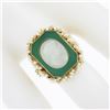 Image 3 : Vintage 14k Gold Carved Mother Of Pearl Cameo Chrysoprase Seed Pearl Frame Ring