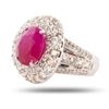 Image 3 : 6.48 ctw BURMESE Ruby and 2.36 ctw Diamond 14K White Gold Ring (GIA CERTIFIED)