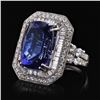Image 2 : 16.49 ctw Tanzanite and 2.81 ctw Diamond 18KT White Gold Ring (GIA CERTIFIED)