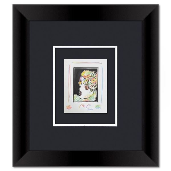 Lady with Profile and Flowers III by Peter Max