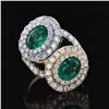 Image 1 : 2.43 ctw Emerald and 1.77 ctw Diamond 18K Yellow and White Gold Ring
