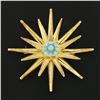 Image 2 : Antique Victorian 18k Gold Handmade Double Star Burst w/ Turquoise Pin Brooch