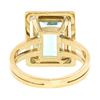 Image 7 : Vintage 14k Gold 4.72 ctw Emerald Cut Aquamarine w/ Textured Frame Solitaire Rin