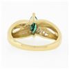 Image 6 : 14k Gold 0.66 ctw Marquise Emerald w/ Baguette Channel Diamond Engagement Ring