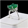 Image 2 : 6.63 ctw Emerald and 0.35 ctw Diamond 18K White Gold Ring