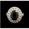 Image 2 : 14KT White Gold 3.57 ctw Sapphire and Diamond Ring