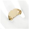 Image 3 : Men's Vintage 14K Yellow Gold Engraveable Shield Center Etched Shank Signet Ring