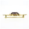Image 4 : Vintage Victorian Revival 14K Yellow Gold Oval Amethyst & Seed Pearl Pin Brooch