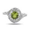 Image 1 : 1.17 ctw UNHEATED Greenish Yellow Sapphire and 0.57 ctw Diamond Platinum Ring (G