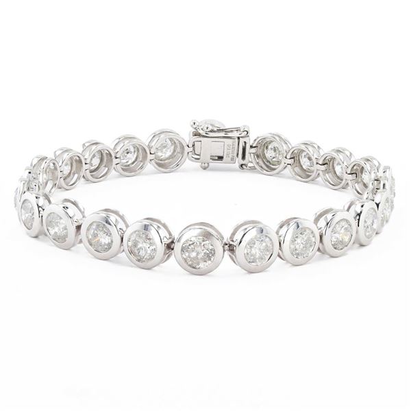 12.13 ctw G to H COLOR I1 to I2 CLARITY Diamond Platinum Tennis Bracelet