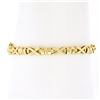 Image 1 : Italian 14K Yellow Gold 6.75" Polished "X" & Bar Link Line Stackable Bracelet
