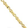 Image 3 : Italian 14K Yellow Gold 6.75" Polished "X" & Bar Link Line Stackable Bracelet