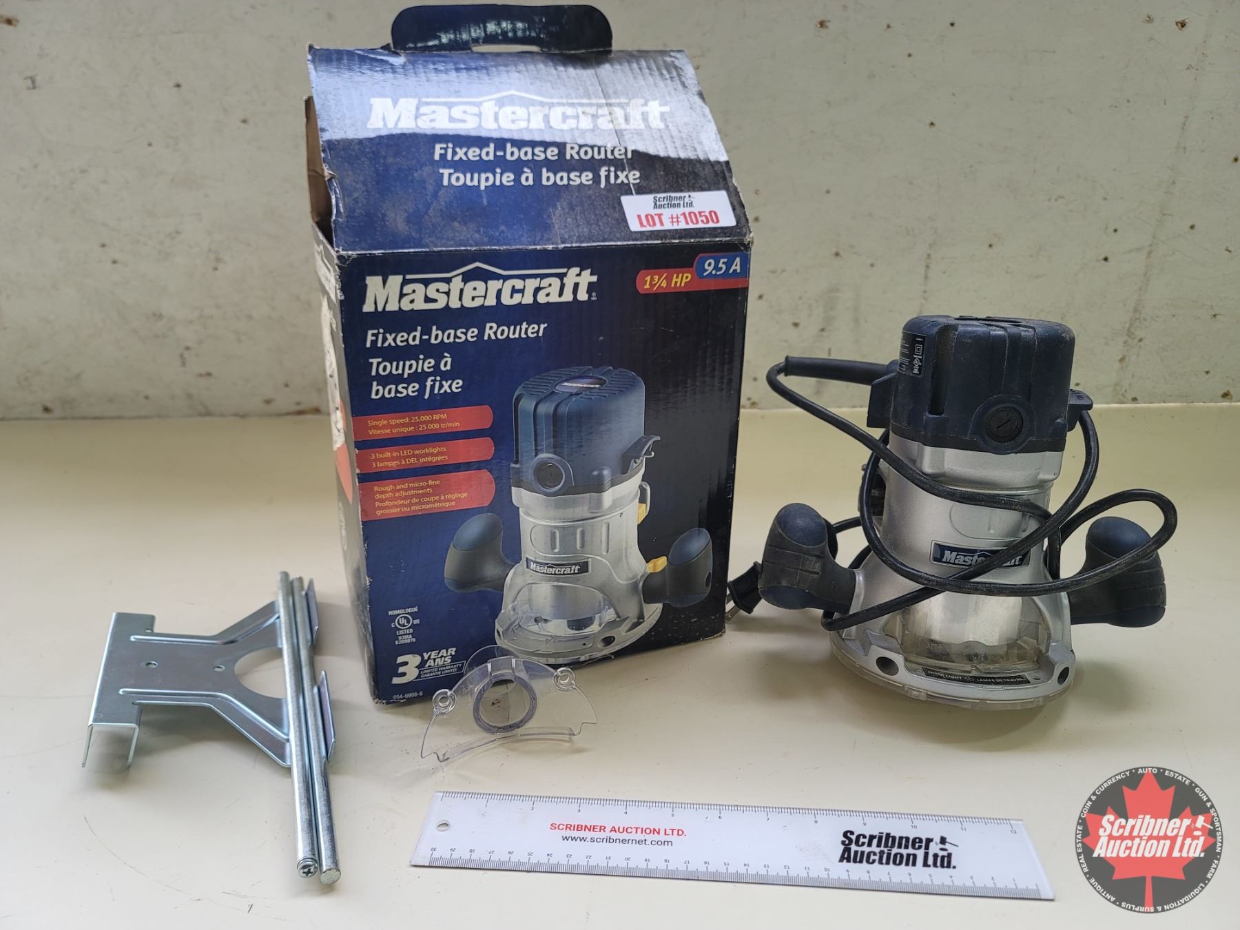 Mastercraft Compact Router Mastercraft Router (9.5A) (1-3/4HP) (SEE PICS!) - Scribner Auction Ltd.