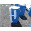 Image 2 : Blue S-9945BLU Plastic 55 Gal. Drum w/ Lid & Piping