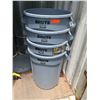 Image 2 : Qty 4 Rubbermaid Brute Waste Cans