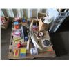 Image 2 : Contents of Pallet & Bin:  Tube Bulbs, Brackets, Tools, etc
