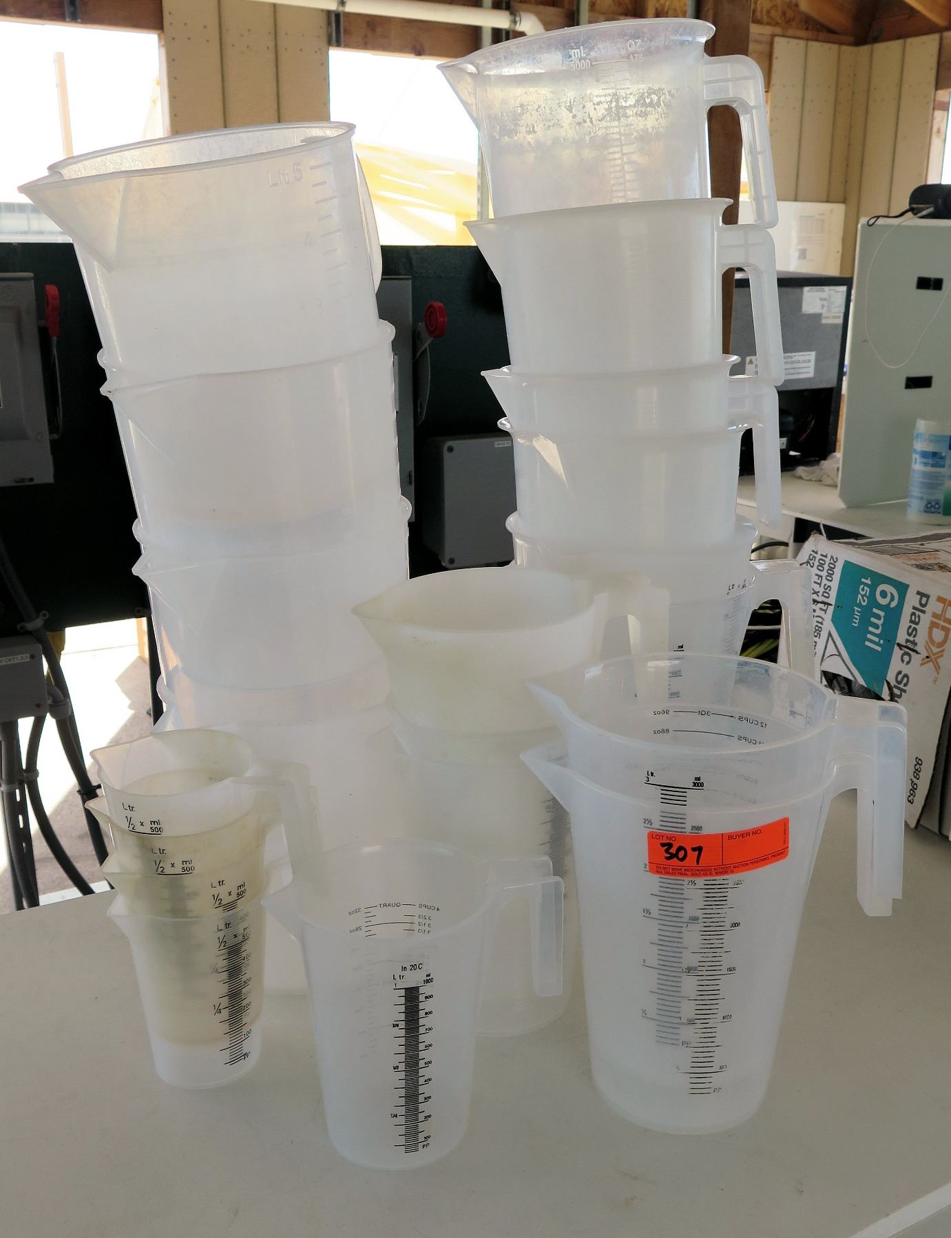 Multiple Plastic Measuring Containers, Misc Sizes